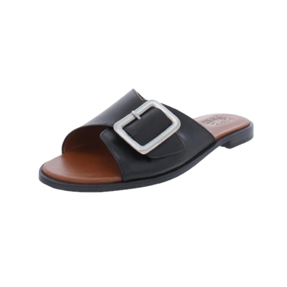 NATURALIZER Forrest Black Leather Slide Sandal - 10W